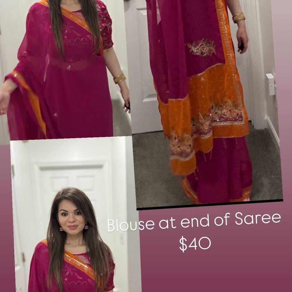 Elegant Pink and Orange Women's Dress